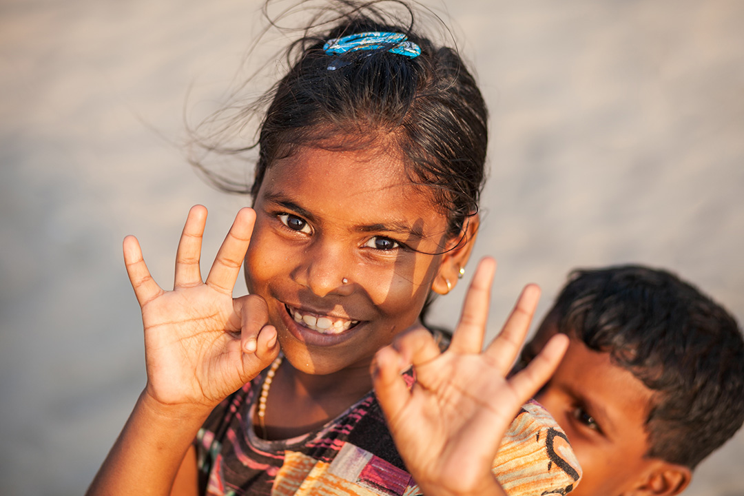 Indian child on a beach